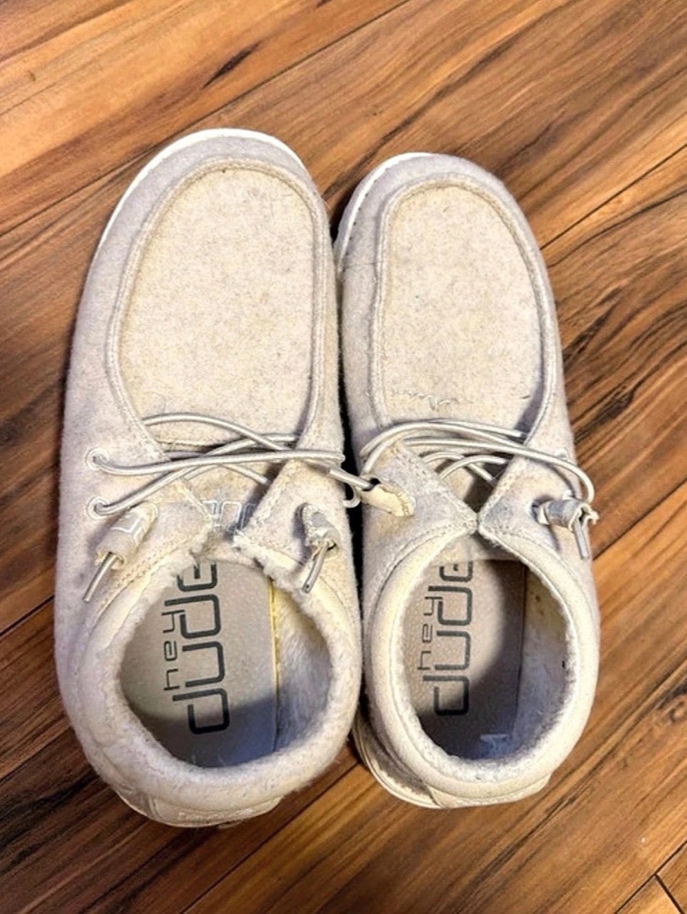 Hey Dude Wally Warmth Wool Moccasins in Beige